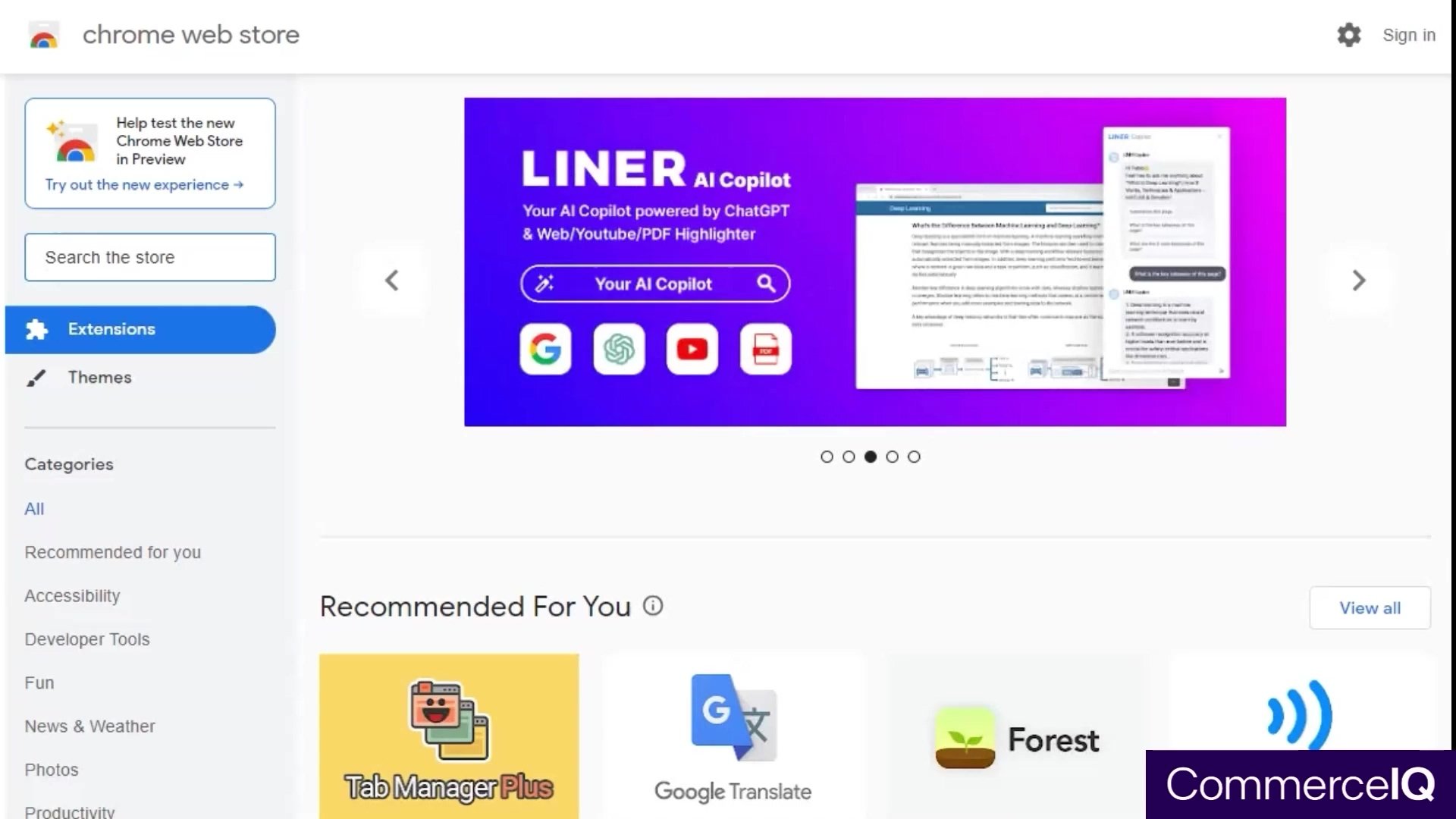 Chrome Web Store, Software